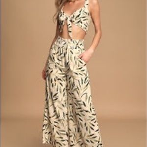 Lulus cream leaf pant